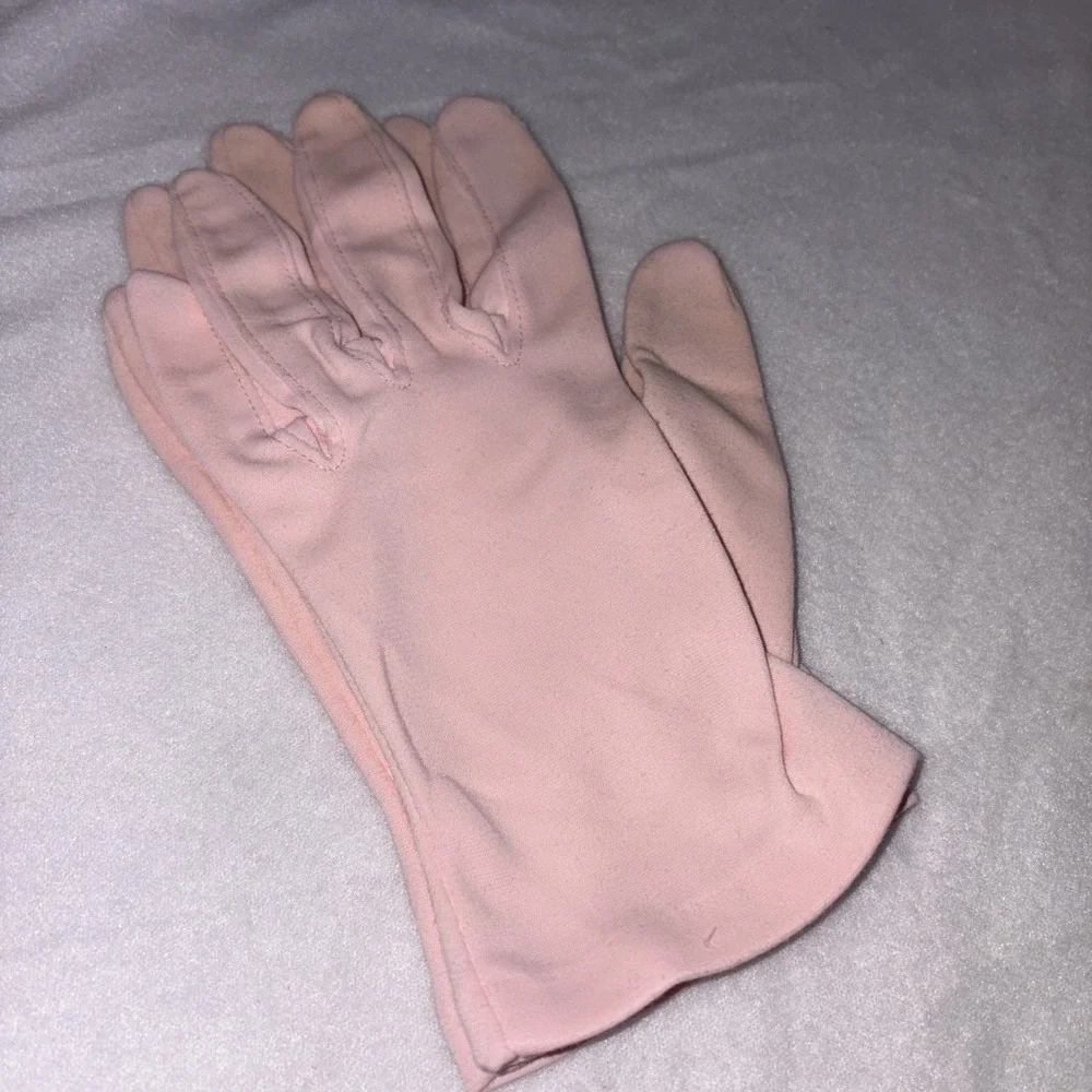 Women's Baby Pink Dress Gloves From The 1950 to‎ 1960's Wrist Length Gloves M